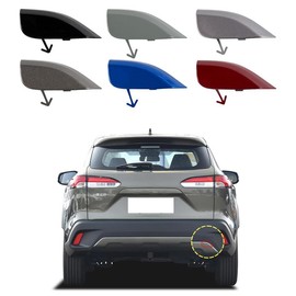 Car Rear Bumper Tow Hook Cover Compatible with Toyota Corolla Cross 2020 2021 2022 2023 Trailer Cover Cap 52183-0A050 52163-0A901 Towing Eye Cap Unpainted Lower Cover