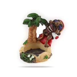 Budawi® Rasta Ashtray Rasta Man with Joint and Palm Trees Ashtray