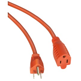 Heavy Duty Outdoor vinyl Power Extension Cord SJTW, Orange, 16/3, 100 FT.