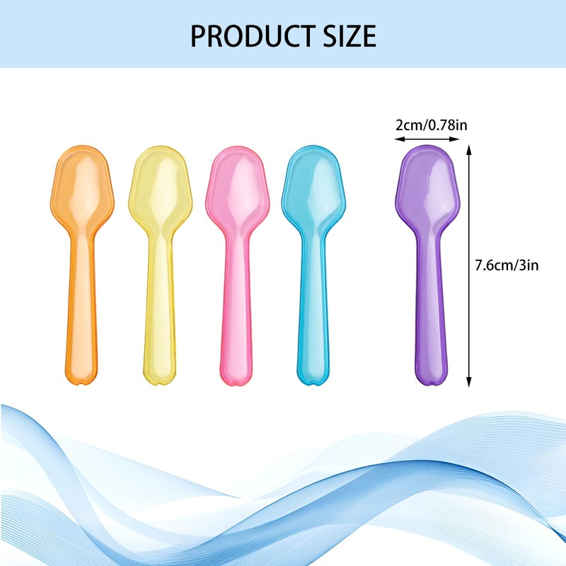 200-Pack 3IN Multi-Color Plastic Taster Spoons