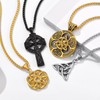 Prosteel Celtic Cross Necklace for Men Viking Black Chain Necklaces
