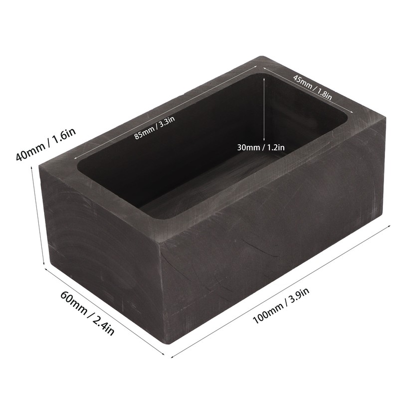 Graphite Ingot Mold 101ml Rectangular High Thermal Stability Graphite Crucible