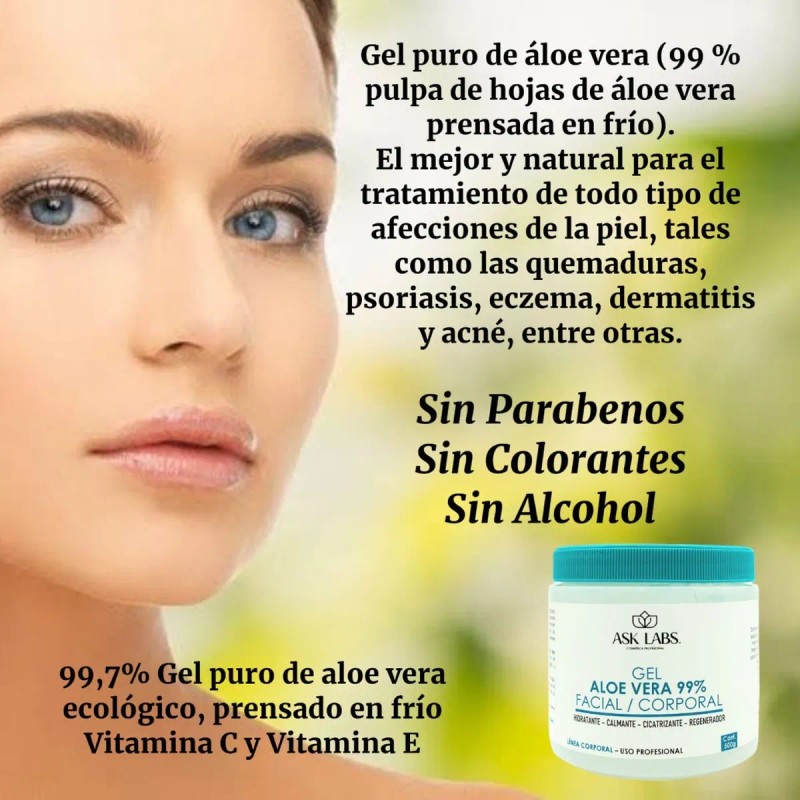 Gel Aloe Vera Ecológico Puro Facial Y Corporal 500g Mixta