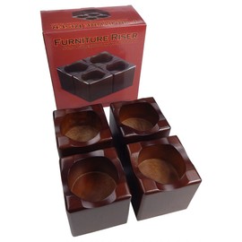 Tomokazu Storey Solid Wood Sofa, Table, Bed Riser, and Furniture Lifter (Set of 4, Lifts 2 Inches)