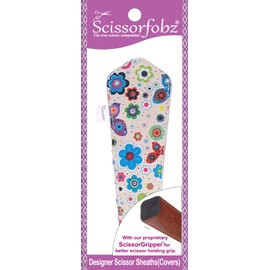 SCISSORFOBZ - Fundas protectoras para tijeras grandes, diseño de mariposas de color marfil, #SL-221