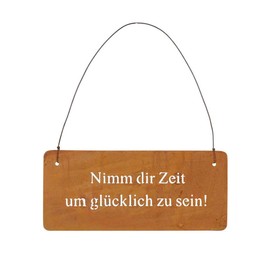 Set of 3 Wall Pictures Sayings 18 x 8 cm Sign Hanger Garden Decoration Door Sign Patina Brown Rust Decoration Wall Decoration Outdoor