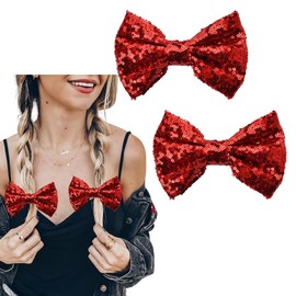 Christmas Hair Bow Clips for Women Sparkly Bow Hair Glitter Clip for Thick Thin Hair French Barrettes Pin for Teen Girls Fashion Hair Bows Pins Christmas Hair Accessories Ornaments for Women Girls