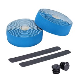 BBB Cycling Bike Handlebar Tape Road Bike I Diamond Pattern For Strong Grip I Shock Absorption I Includes Handlebar Plugs I FlexRibbon BHT-14, Blue