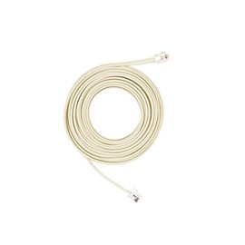 25' Foot Flat Almond Phone line Cord with Modular Plugs on Both Ends.