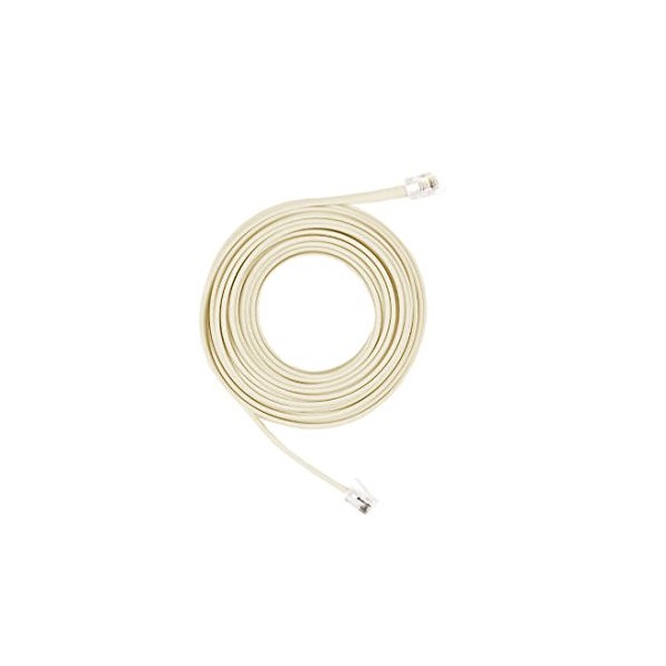 25' Foot Flat Almond Phone line Cord with Modular Plugs