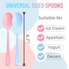 50 Pcs Pink and Blue Plastic Spoons Heavy Duty Plastic