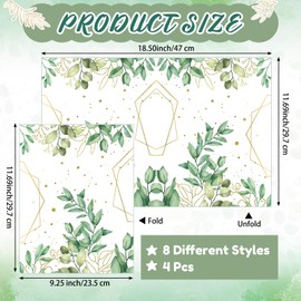 Dispowreath 32 Pcs Eucalyptus Hanging File Folders Greenery A4 Letter Size Decorative File Folder with Adjustable Tabs and Inserts Leaves Hanging Folders Organizers for Home Desk Office School