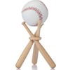 Honoson Baseball Stand Holders Balls Display Bat Wooden Stand Holder
