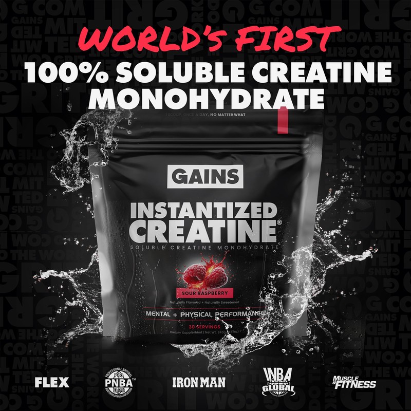 Gains in Bulk Instantized Creatine Monohydrate for Women and Men,