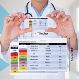 DLUGOPIS 3 Pack Order of Blood Draw Beads with Reference Card Blood Draw Beads Keychain Essential Resource Tool for Phlebotomist Nurse RN Student Practitioner(Large Card)