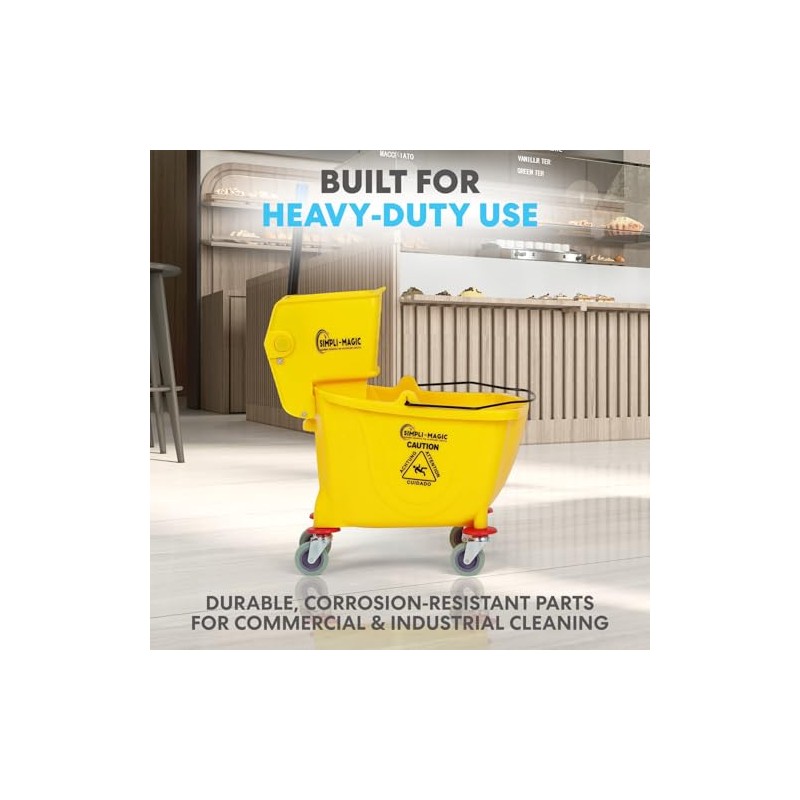 Simpli-Magic Side Press Wringer Combo Commercial Mop Bucket on Wheels,