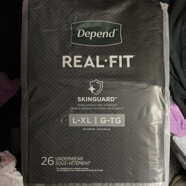 Depend Pack of 52 Depend Real Fit Men's Maximum Absorbency Size L/XL Large Underwear