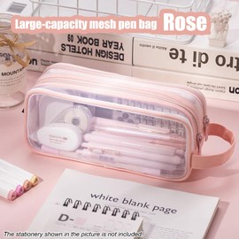 X SIM FITNESSX Transparent Pencil Case Teenager Pencil Case Large School Big Pencil Case Office Pencil Case Adult Transparent, Pink, Kids Backpack