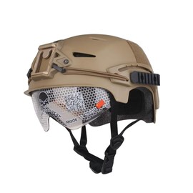 EMERSONGEAR Tactical Bump Helmets with Protective Goggles Rail Mount NVG Shroud Tactical Airsoft Paintball Fast Helmet (DE)