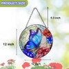 Stained Glass Window Hanging,Large Butterfly Suncatcher,12 inch Stained Glass Suncatcher,Butterfly