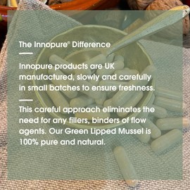 INNOPURE Green Lipped Mussel 500mg (180 Capsules) 100% Pure, No Fillers or Binders, High Grade, New Zealand Sourced - UK Made by Innopure