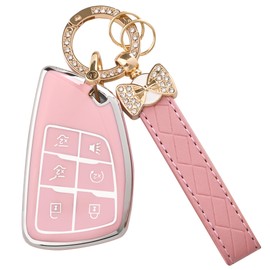 TECARATE for Chevy Silverado Key Fob Cover - Soft TPU Key Fob Case Compatible for Chevy Silverado 1500 GMC Sierra 1500 Smart Remote Keyless 6 Button