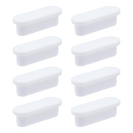 T Tulead Rubber Sink Overflow Cap White Sink Overflow Hole Cover Inssert Sink Hole Cap Oval, 8PCS