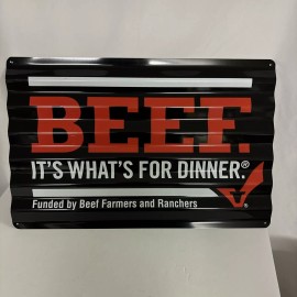 Beef It’s What’s For Dinner Tin Metal Sign 18"x12" Cattle Rancher Beef Farmers