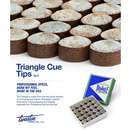 Tweeten Triangle Billiard Pool Cue Tips - 1 Box - 50 Tips - Choose Your Size