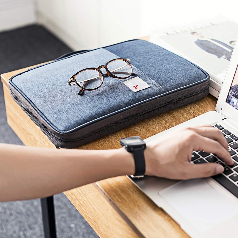 BSTKEY Multi-Functional A4 Document Bags Portfolio Organizer-Waterproof Travel Pouch Zippered