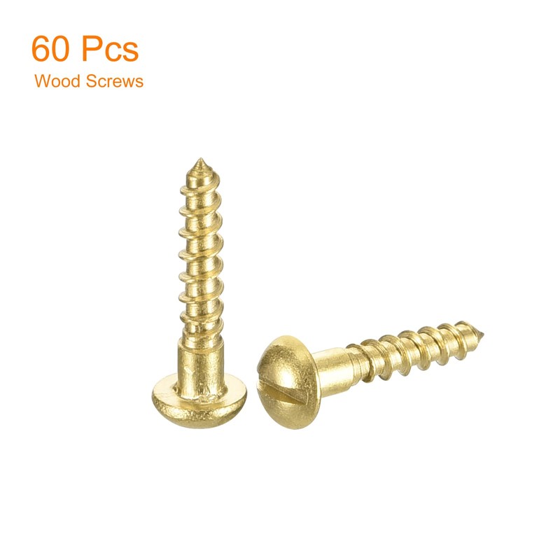sourcing map Wood Screws M2 x 10mm Slotted Round Head