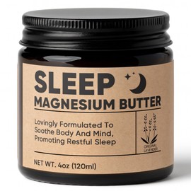 WAESKI Magnesium Butter for Sleep - Magnesium Cream with Shea & Mango Butter, Arnica & Essential Oils, Nighttime MagnesiumLotion for Leg, Foot, Original Lavender 4oz