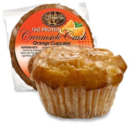 High Protein Fat Free Creamsicle Crush Orange Cupcake