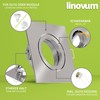 linovum Recessed Spotlight Frame Swivelling Square Brushed Stainless Steel Look
