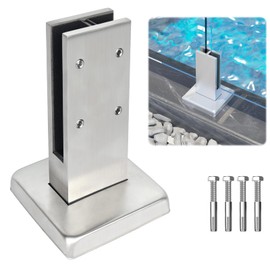 Double-Sided Glass Railing Spigot by LukLoy, Heavy Duty 4.3LB Wind-Resistant Glass Spigots SS304 Glass Railing System for Home Garden Stairs Balustrade Balcony(1 Pack, Brush Middle Spigot)