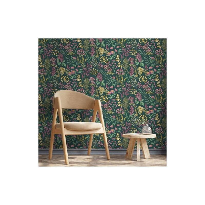 Rural Paradise Floral Sprig Wallpaper Teal/Pink Holden 13660