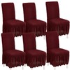 Fhberni Elastic Dining Chair Covers 6 Pack - Stretch Washable