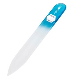 REMOS Nail File Genuine Tempered Glass with Double-Sided Grinding Surface 8cm (Blue)