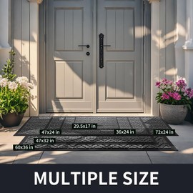 Yimobra Large Door Mat Outside Entrance 36x24, Waterproof Heavy Duty Outdoor Mats for Front Door, Non Slip Rubber Entry Mat for Garage Patio Indoor, Easy Clean, Mix Grey