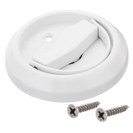 sourcing map Round Pull Ring, 1 Piece 3 Inch Stainless Steel Ring Inlet Handle with Screws, Recessed Door Handle Knob for Drawer, Wardrobe (White)