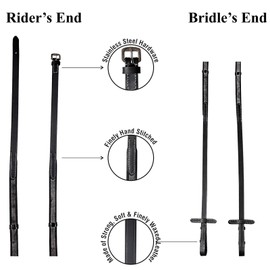 Majestic Ally Horse Reins, Full Size, English Riding, Multiple Styles and Colors (Leather Rubber Grip Reins, Brown, Full)