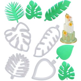 Tropical Leaf Cookie Cutter,Hawaiian Palm Leaves Fondant Cutters Set for Gum Paste,Sugarcraft Candy Holiday Biscuit,Luau Cake Fondant Decorating Tools