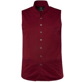 JP 1880 806778349-4XL Men's Large Sizes Plus Sizes Menswear L-8XL Vest, Traditional Sweat, Stand-Up Collar, Embroidery, Dark Cherry Red, 4XL, Dark Cherry Red
