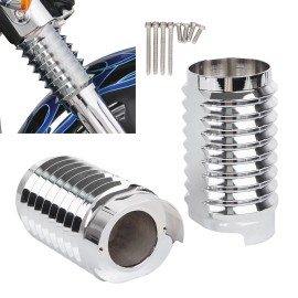 Unbranded Chrome Upper Fork Boot Slider Covers For Harley Road King FLHRXS Street Glide