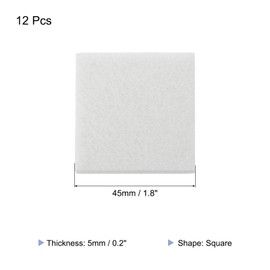 MECCANIXITY 12pcs Square Felt Furniture Pads, 1.8x1.8 Inch Small Felt Chair Leg Floor Protectors Prevent Scratches Self Adhesive for Furniture Hard Floor, Beige