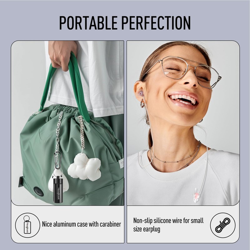 Hearprotek Sleeping Ear Plugs 32db & 30db, 2 Pairs Ear