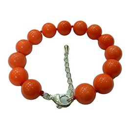 sea shell pearl bracelet - orange sea shell pearl bracelet for woman 8 inch 12mm dmb2038-20
