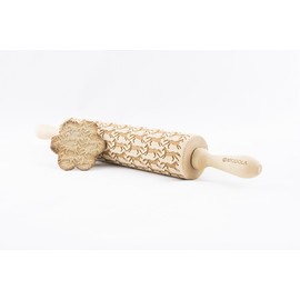Rolling Pin Embossed with RUNNING HORSES Pattern for Baking Engraved Cookies Size Large 16.9 inch