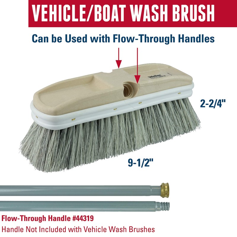 Weiler 44318 9-1/2" Truck Wash Brush, Grey Fiber Fill