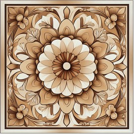 Nuxovilar Peel and Stick Vinyl Floor Tiles, 11.8"x11.8" Vintage Brown Floral Pattern, 10-Pack Self-Adhesive Flooring